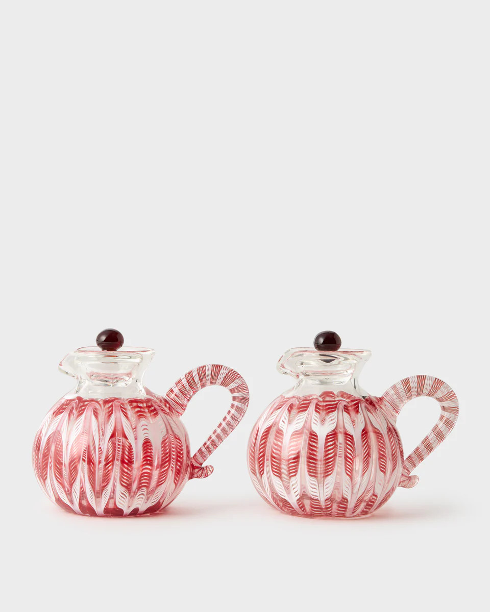 D'Ascoli Shaya Oil and Vinegar Set, Ruby | Cabana Magazine