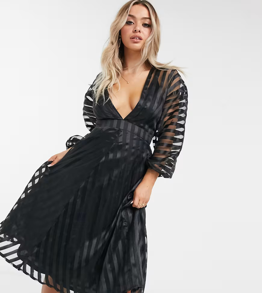 Missguided organza midi dress in black | ASOS (Global)