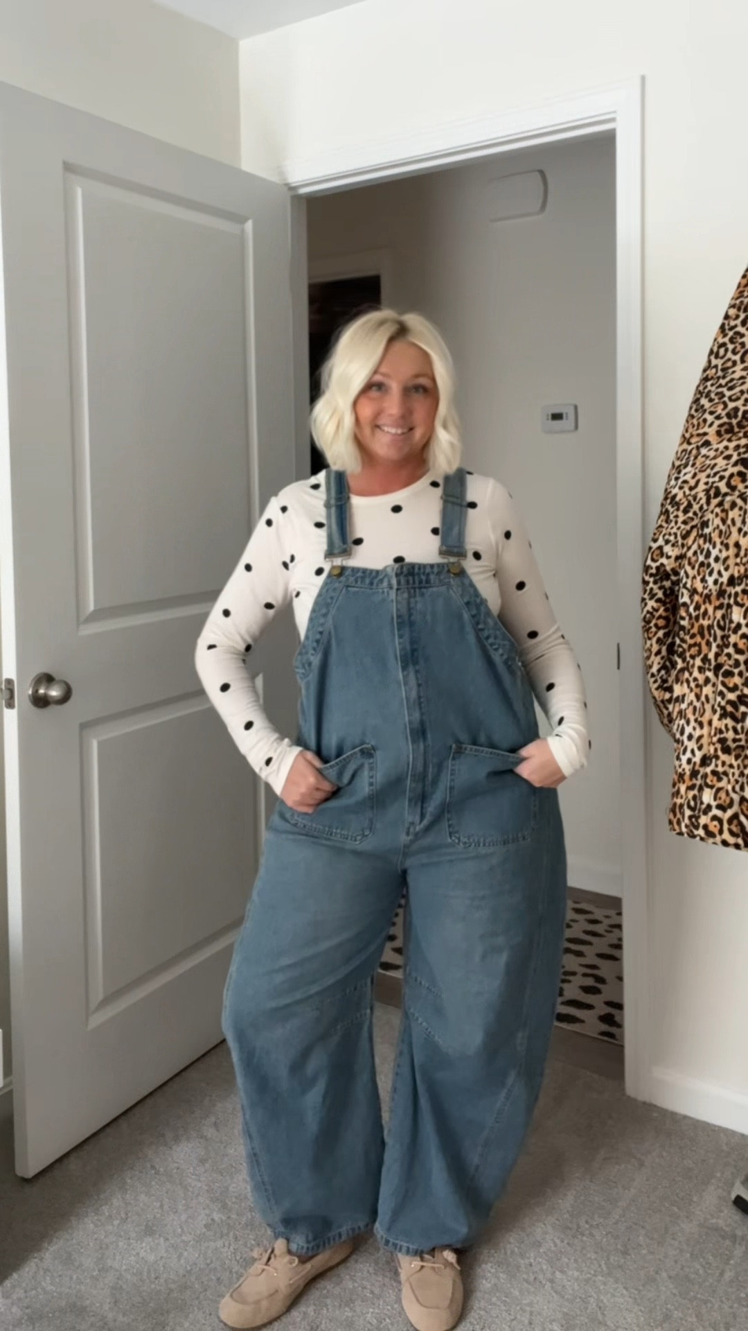 XL overalls / medium polka dot top / large cardigan 💖

#LTKMidsize