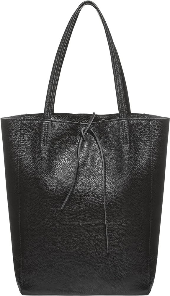 TAKEASY Women's Genuine Leather Italian Tote Bag with Zipper - Large Handbag for Shopping, Work a... | Amazon (US)