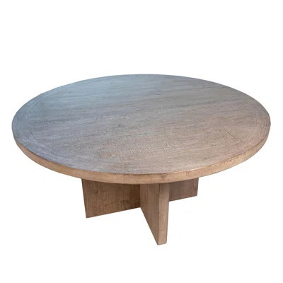 Harley Round Reclaimed Pine Dining Table with Cross Base | Perigold
