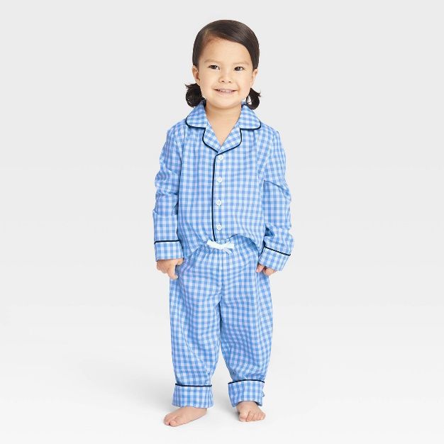 Toddler Gingham Matching Family Pajama Set - Blue | Target