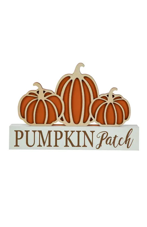 Glitzhome Fall Wooden PUMPKIN PATCH Table Sign in Orange at Nordstrom, Size Small | Nordstrom