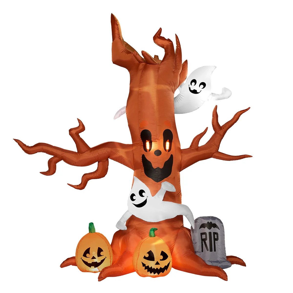 8 FT Halloween Inflatable Scary Tree with Ghost, Pumpkin and Tombstone, Blow Up Inflatables with ... | Wayfair North America
