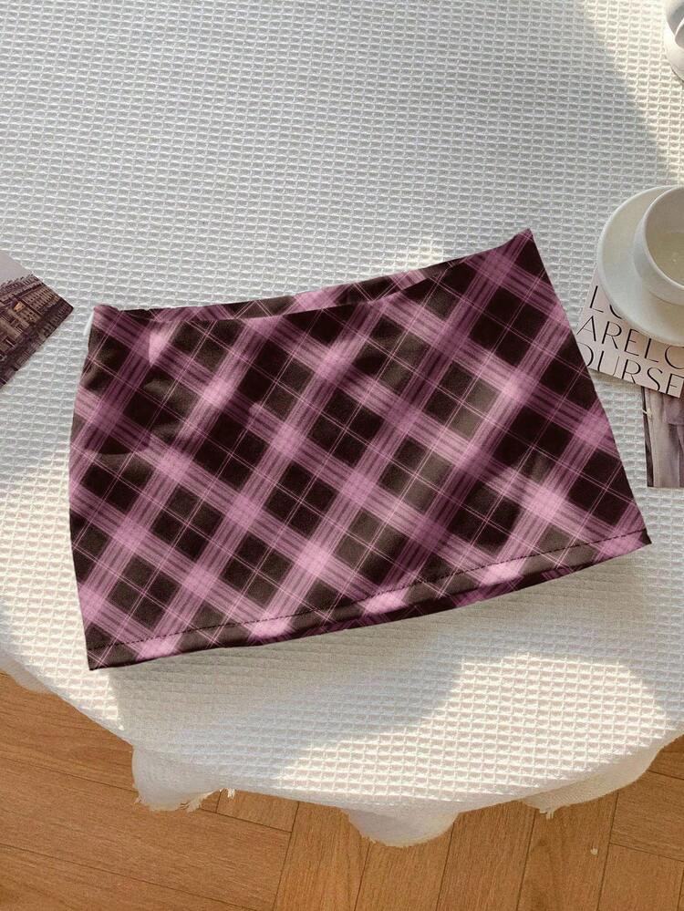 Comfortcana Women's Plaid Fashionable Short Casual Skirt For Summer | SHEIN