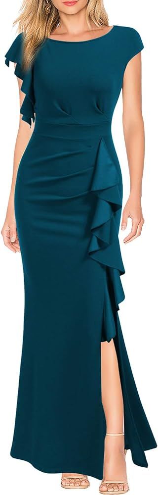 WOOSEA Women's Split Bodycon Mermaid Evening Cocktail Long Dress | Amazon (US)