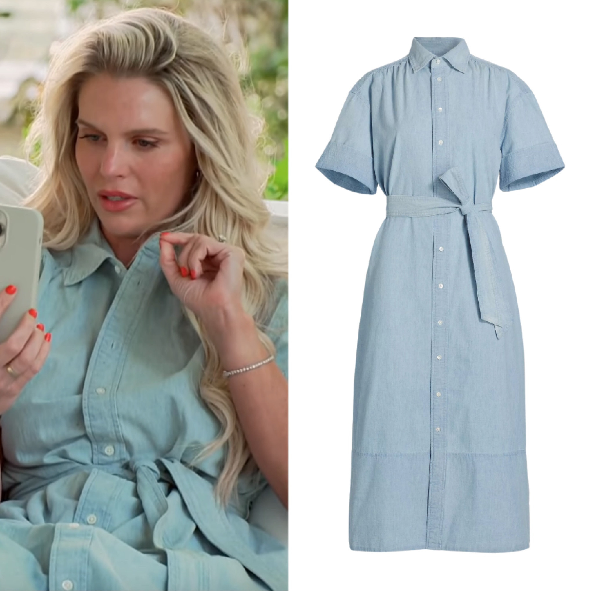 Madison LeCroy’s Denim Belted Dress 