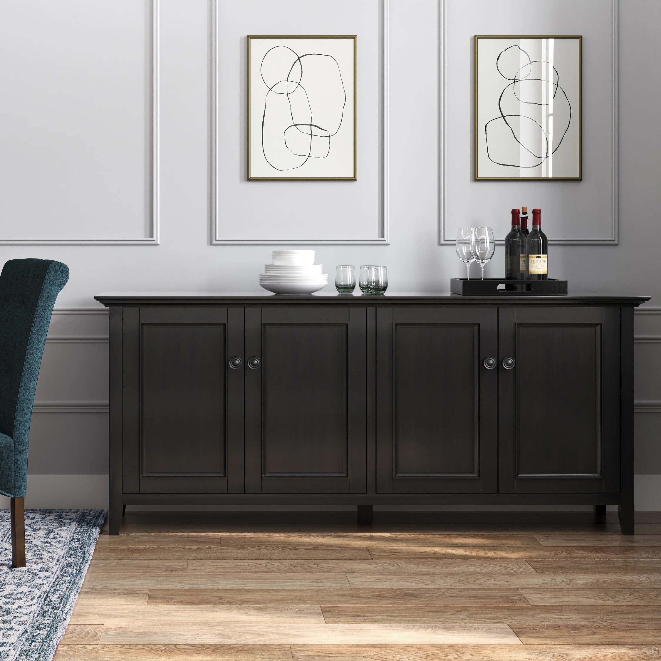 Wildon Home® Fiala Solid Wood 4 - Door Accent Cabinet | Wayfair | Wayfair North America