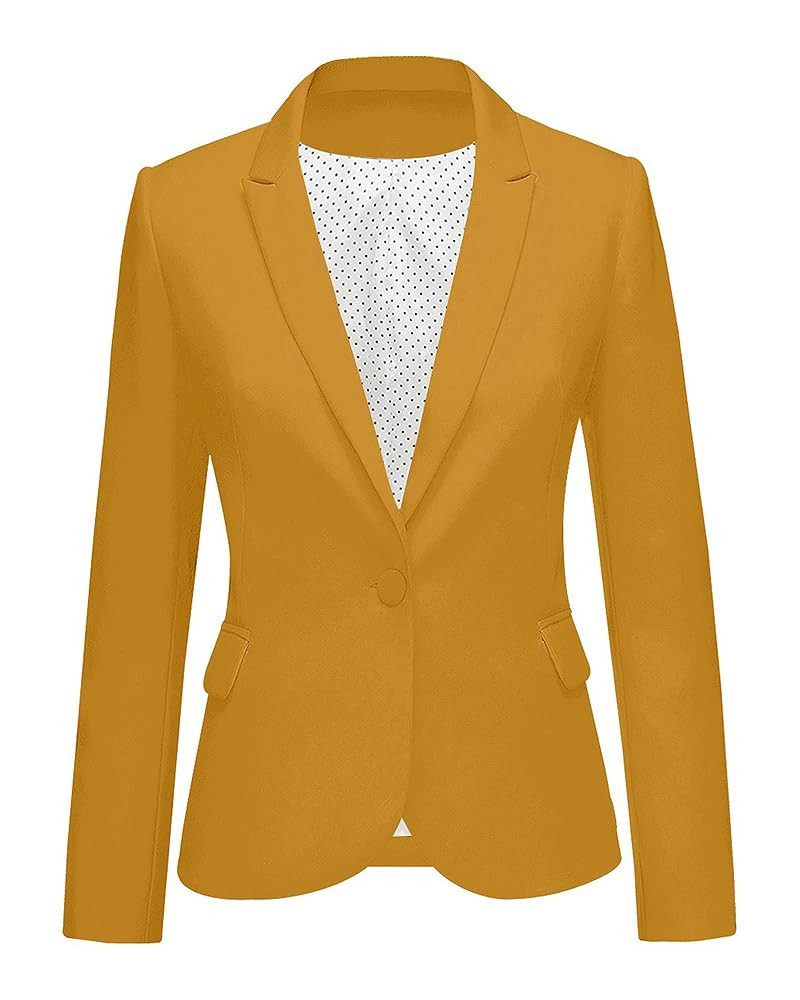 LookbookStore Womens Notched Lapel Pockets Button Work Office Blazer Jacket Suit | Amazon (US)