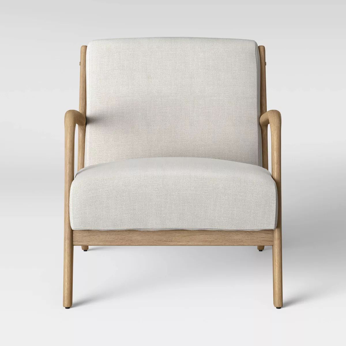 Esters Wood Armchair Cream/Natural Wood - Threshold™: Upholstered Vintage-Inspired Accent Chair | Target