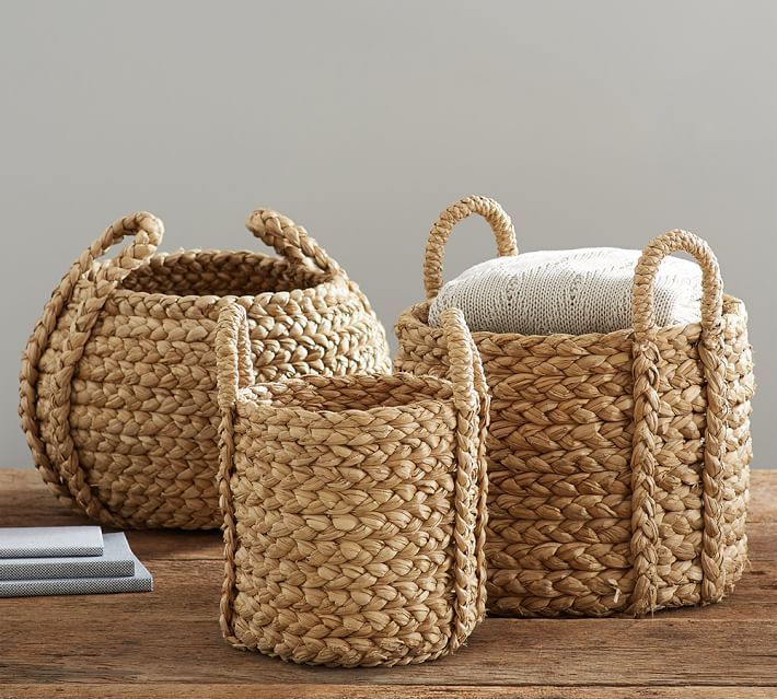 Beachcomber Handwoven Seagrass Handled Tote Baskets | Pottery Barn | Pottery Barn (US)