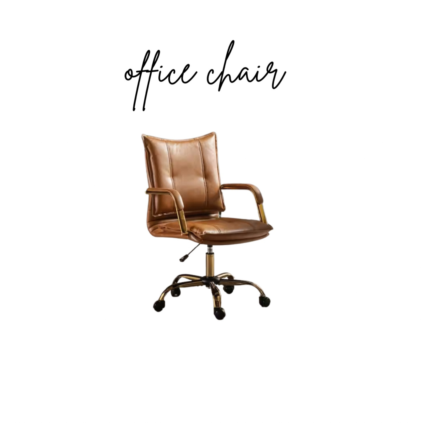 This is our office chair! It’s comfortable and stylish 

Home Depot finds. Office chair. Desk chair. Home office chair. Ergonomic chair. Gold chair. Camel chair. Rolling office chair. Unisex office. Interior design. Office inspo. 

#LTKhome