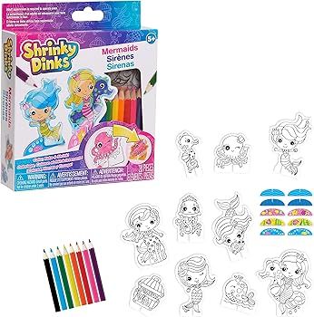 Shrinky Dinks Minis Mermaids, Includes 10 Preprinted Shrinky Dinks, Kids Art and Craft Activity S... | Amazon (US)