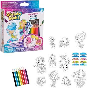 Shrinky Dinks Minis Mermaids, Includes 10 Preprinted Shrinky Dinks, Kids Art and Craft Activity S... | Amazon (US)