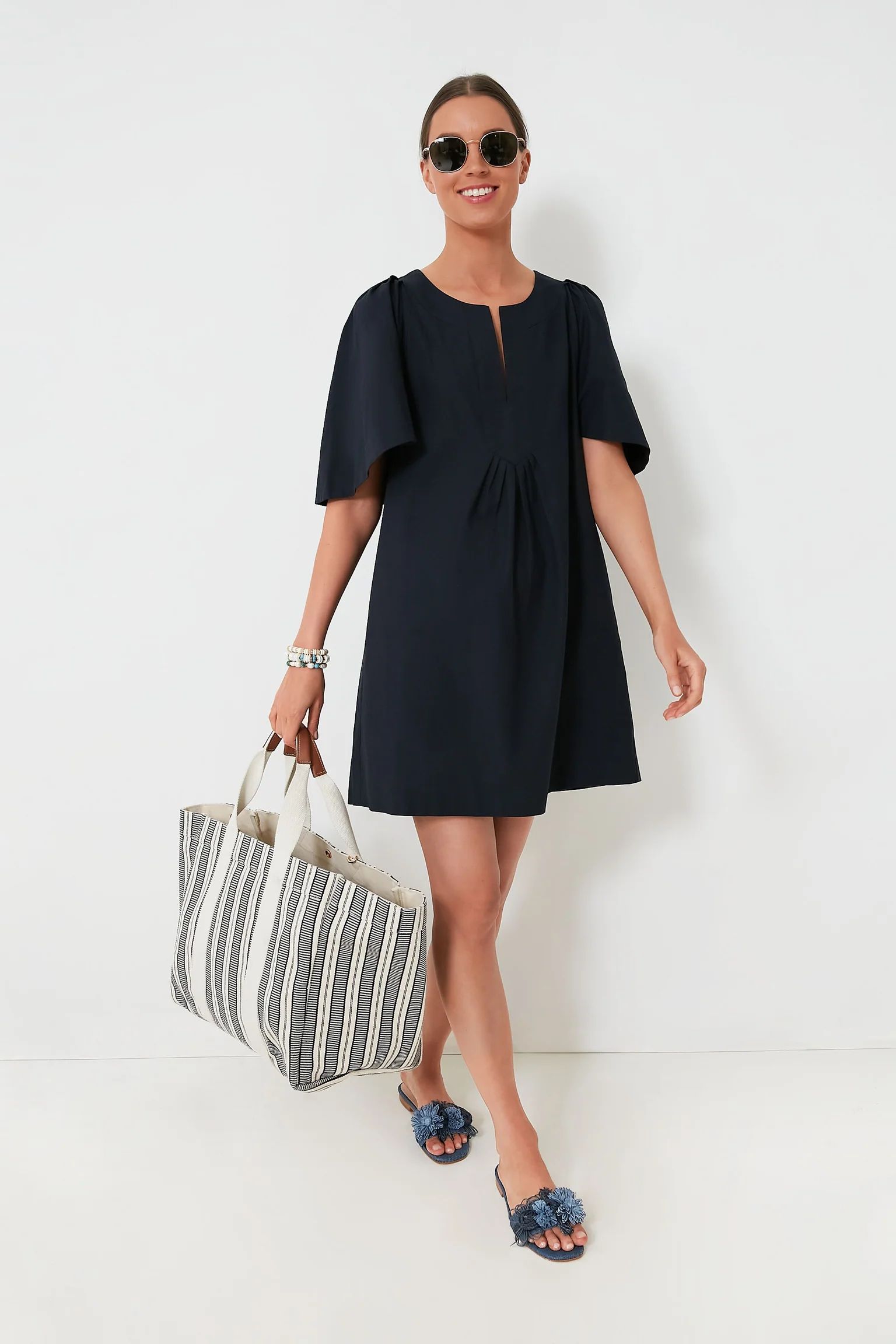 Deep Navy Finley Flutter Sleeve Dress | Tuckernuck (US)