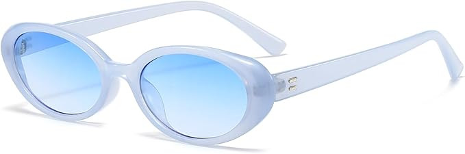 Retro Oval Sunglasses for Women Men Fashion Small Oval Sunglasses 90s Vintage Shades | Amazon (US)