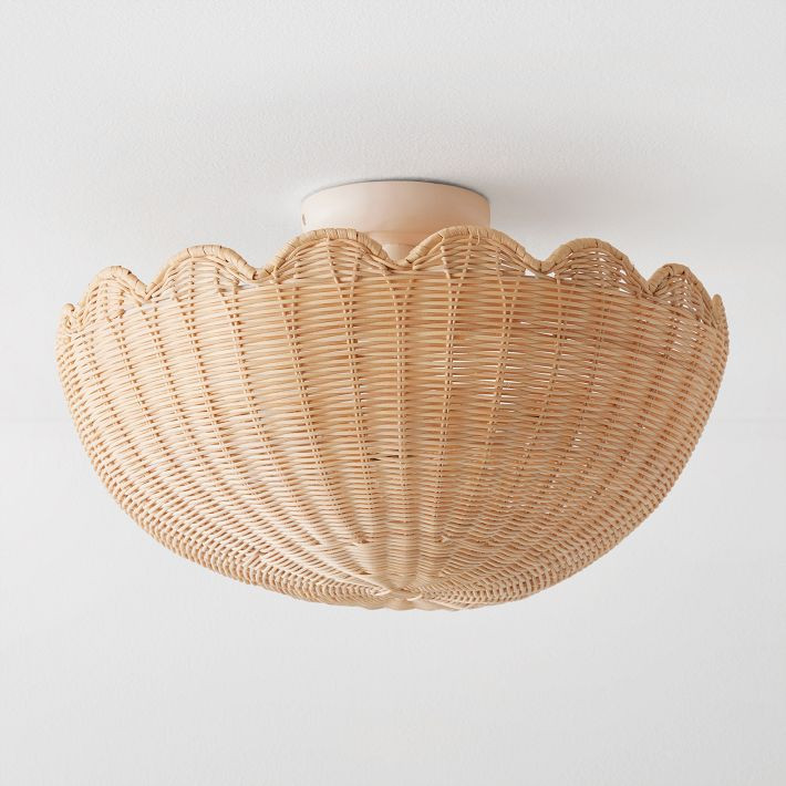 Rattan Bubble Flush Mount (18") | West Elm (US)