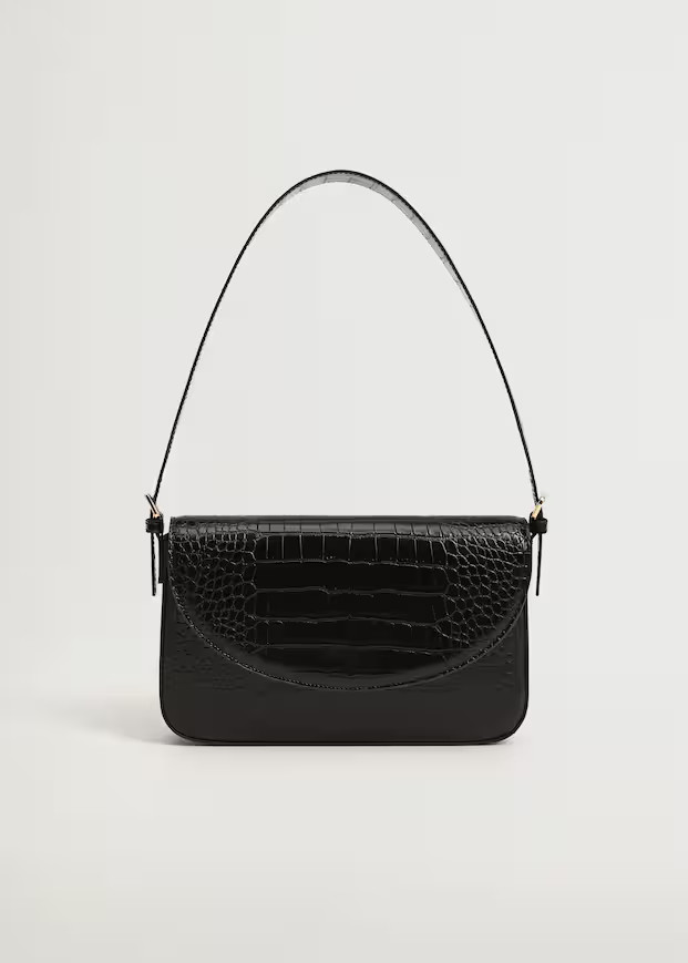 Croc-effect flap bag | MANGO (US)
