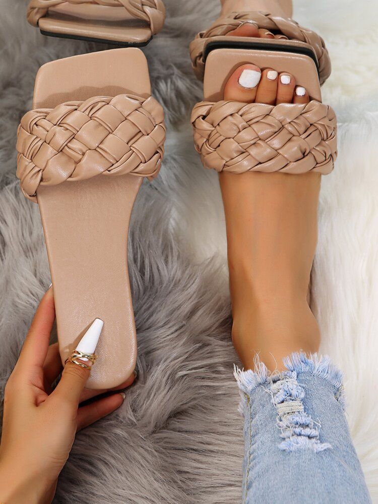 Minimalist Braided Design Slide Sandals | SHEIN