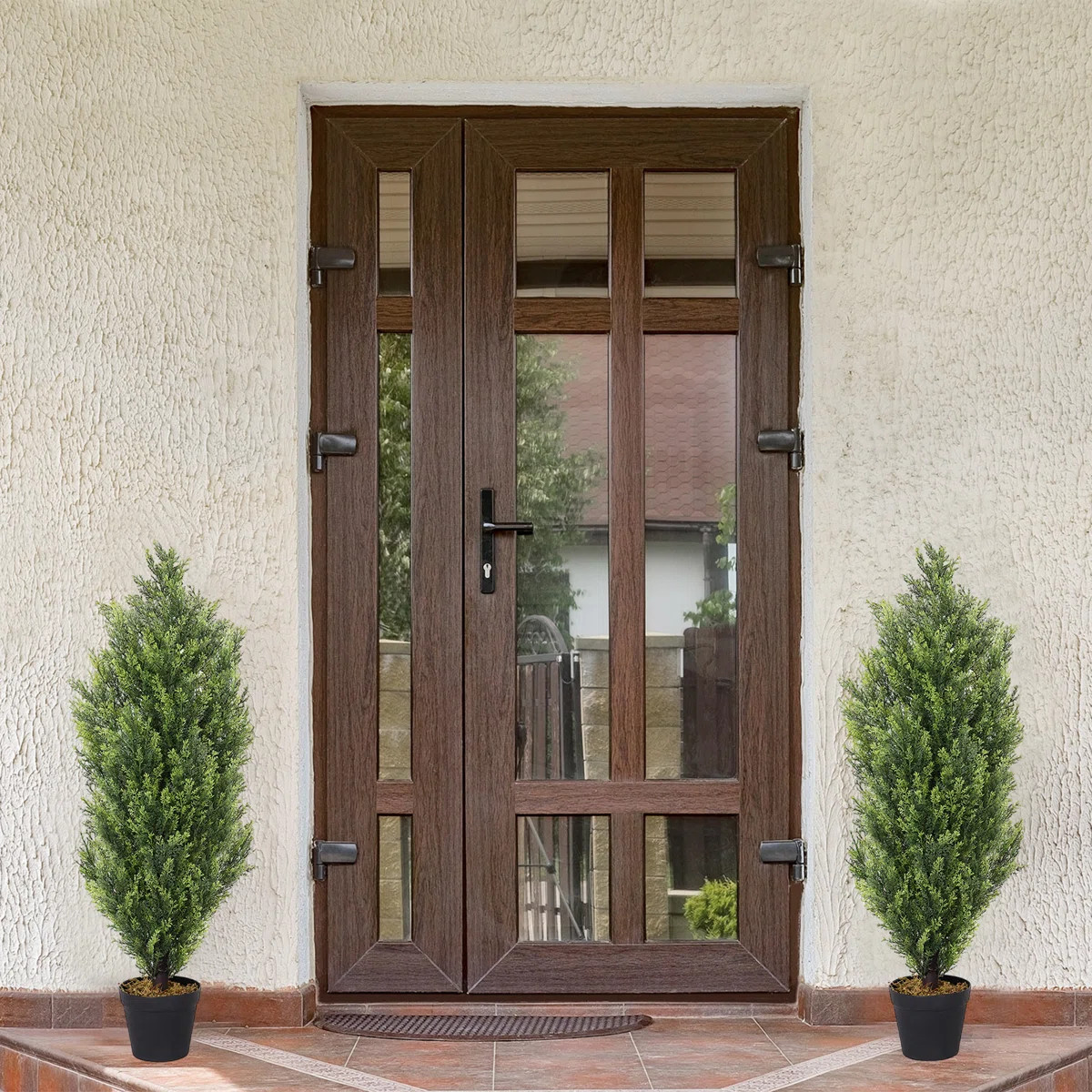 Faux Cedar Plant in Pot (Set of 2) | Wayfair North America