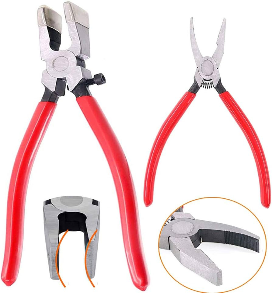 2Pcs Glass Grozer Running Pliers Glass Cutting Tool Kit Stained Glass Grozing Breaking Pliers Gla... | Amazon (US)