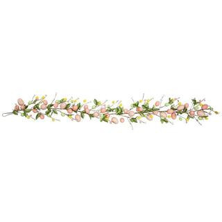 6 ft.-Pink Easter Eggs and Flower Buds Artificial Garland | The Home Depot