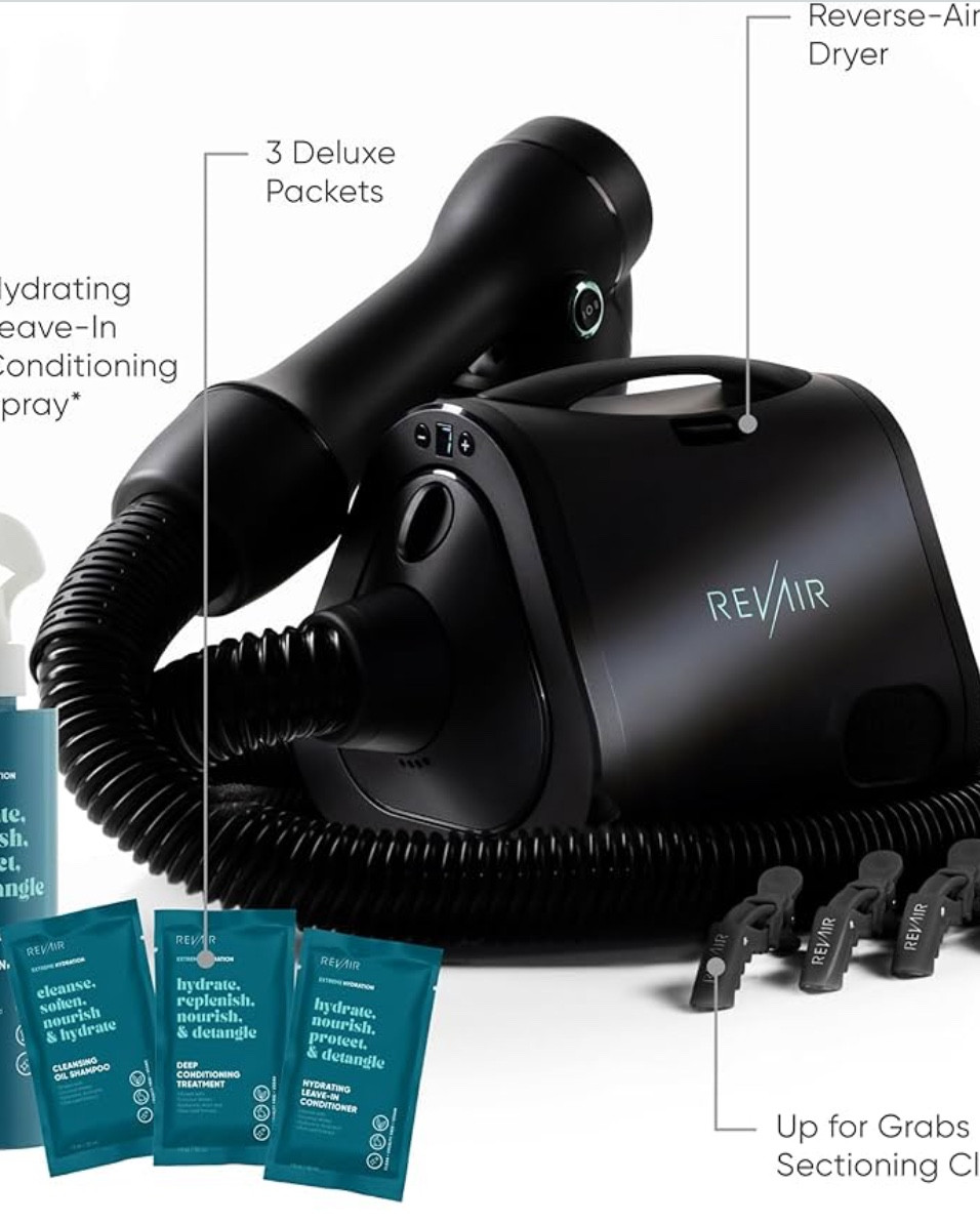 RevAir Reverse-Air Hair Dryer - Starter Pack - Includes Fan Favorite Products for Curly, Coily, and Dehydrated Hair I Amazon Exclusive Bundle 

#LTKFamily #LTKBeauty #LTKOver40