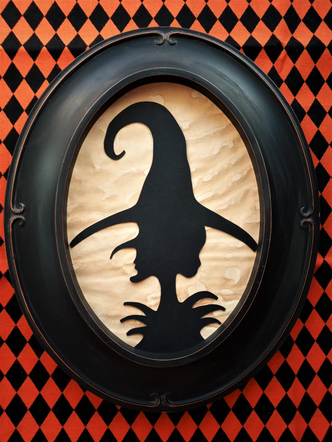 Primitive Halloween Witch Framed Silhouette Picture for - Etsy | Etsy (US)