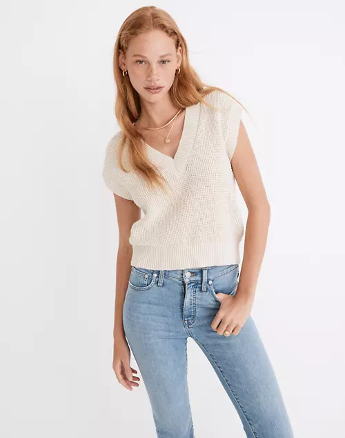 Waffle V-Neck Sweater Vest | Madewell