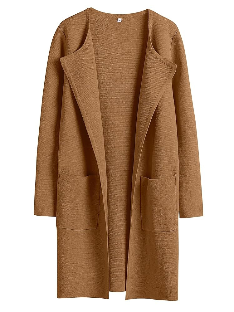 ANRABESS Womens Cardigan Sweater Open Front Knit Long Coatigan Dressy Casual Jacket Coat 2025 Fal... | Amazon (US)