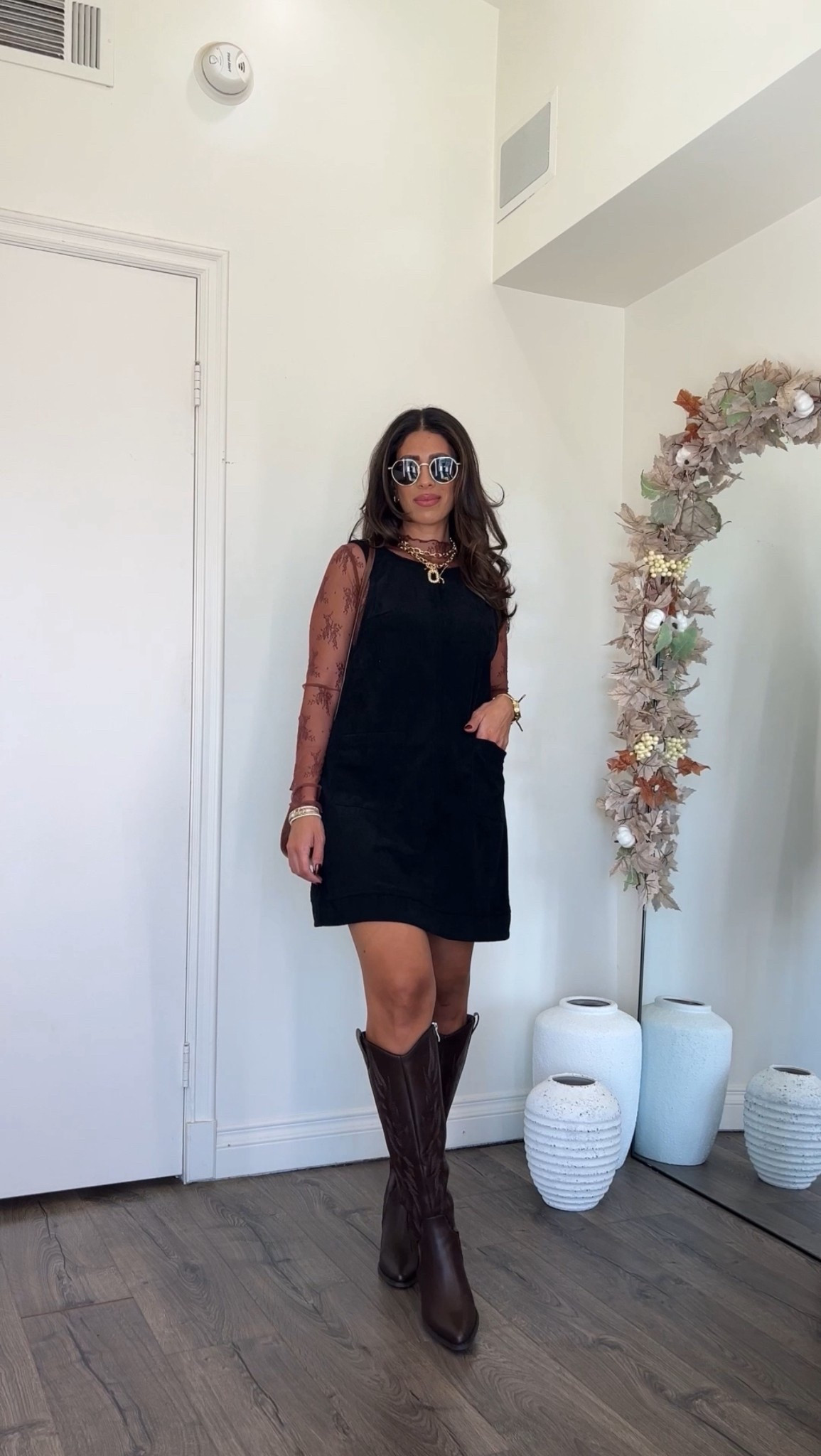 Thanksgiving outfit idea with this corduroy dress and lace top

#LTKootd #LTKStyleTip #LTKFindsUnder50