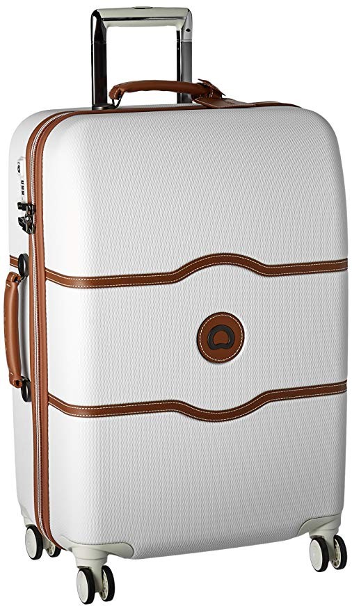 DELSEY Paris Luggage Chatelet Hard+ Medium Checked Spinner Suitcase Hardside with Lock, Champagne | Amazon (US)