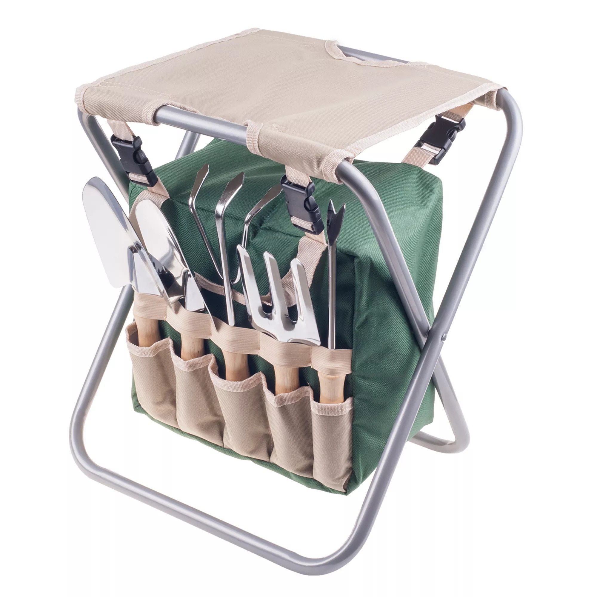 Pure Garden Folding Garden Stool & Tools 7-piece Set | Kohl's