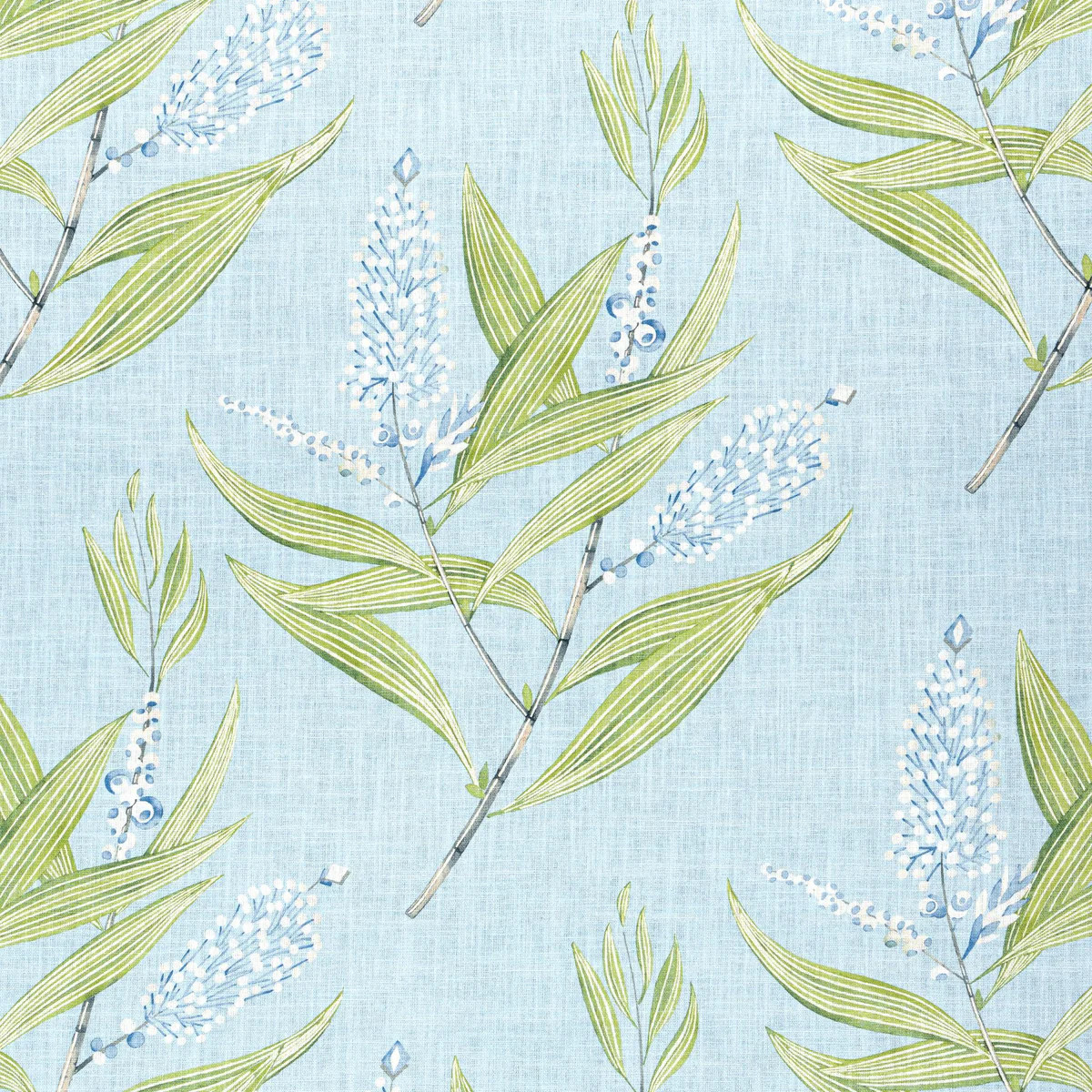 Anna French Winter Bud Soft Blue Fabric | DecoratorsBest