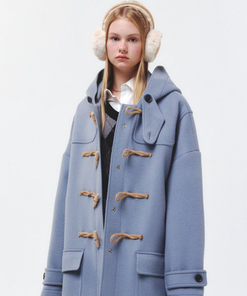 [90% of wool] Oversized Duffle Coat(ASH BLUE) | Musinsa Global