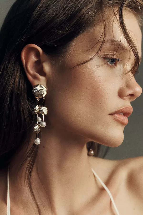 Shell and Pearl Drop Earrings | Anthropologie (US)