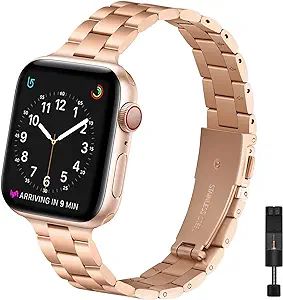 OMIU Thin Band Compatible with Apple Watch 40mm 38mm 41mm 42mm 44mm 45mm 49mm, Premium Stainless ... | Amazon (US)