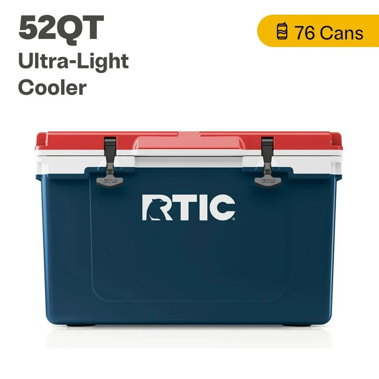 RTIC 52 QT Ultra-Light Hard-Sided Ice Chest Cooler, Patriot, Fits 76 Cans | Walmart (US)