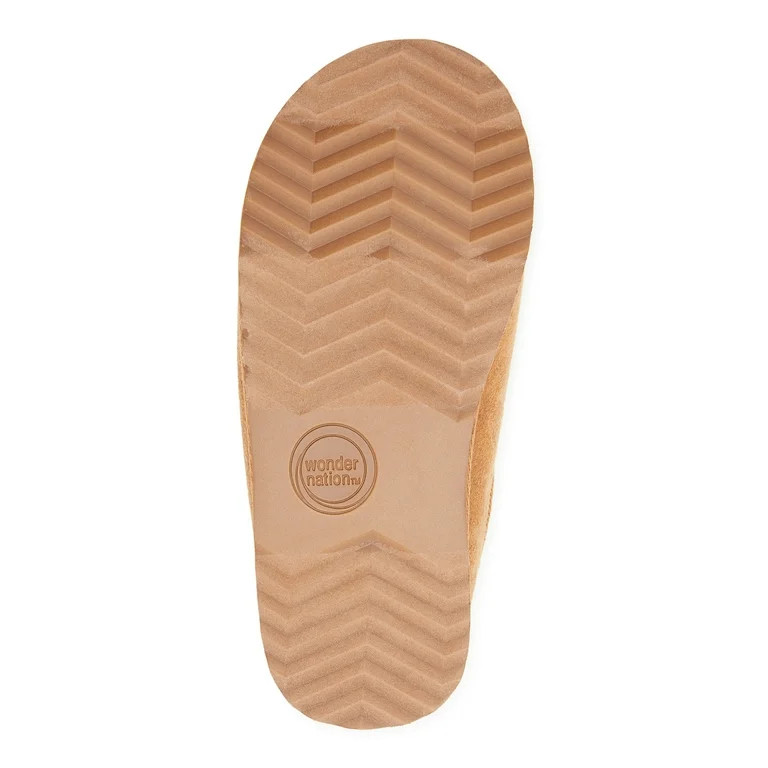 Wonder Nation Kids Faux Suede Slippers, Sizes 11/12-6 | Walmart (US)