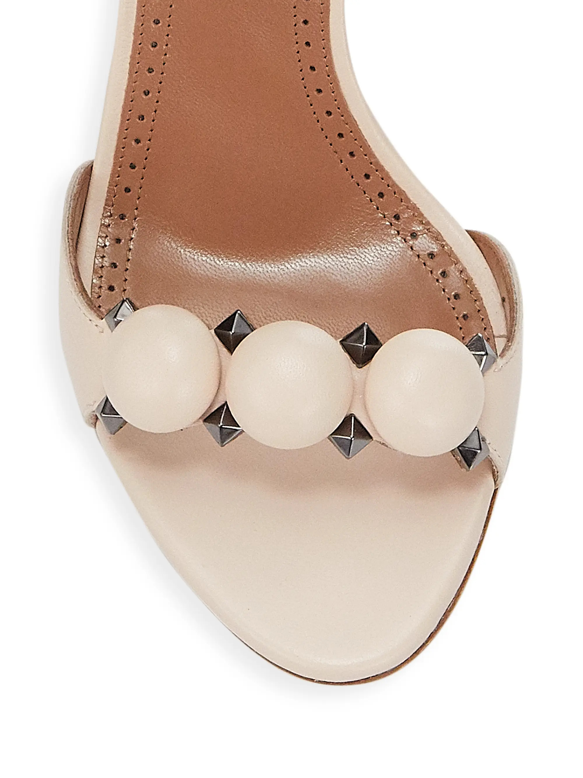Bombe 90 Ankle-Strap Studded Leather Sandals | Saks Fifth Avenue