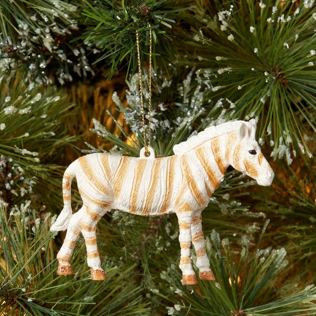 Zebra Christmas Tree Ornament White/Gold - Wondershop™ | Target