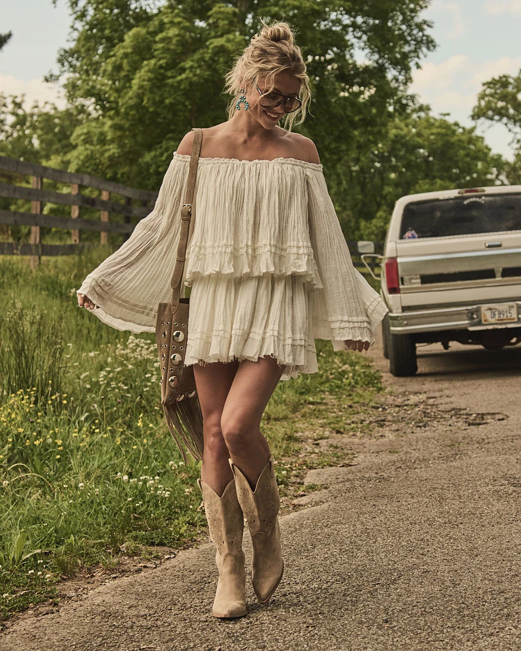 Summer Rodeo Cotton Off The Shoulder Top Off White / M | VICI