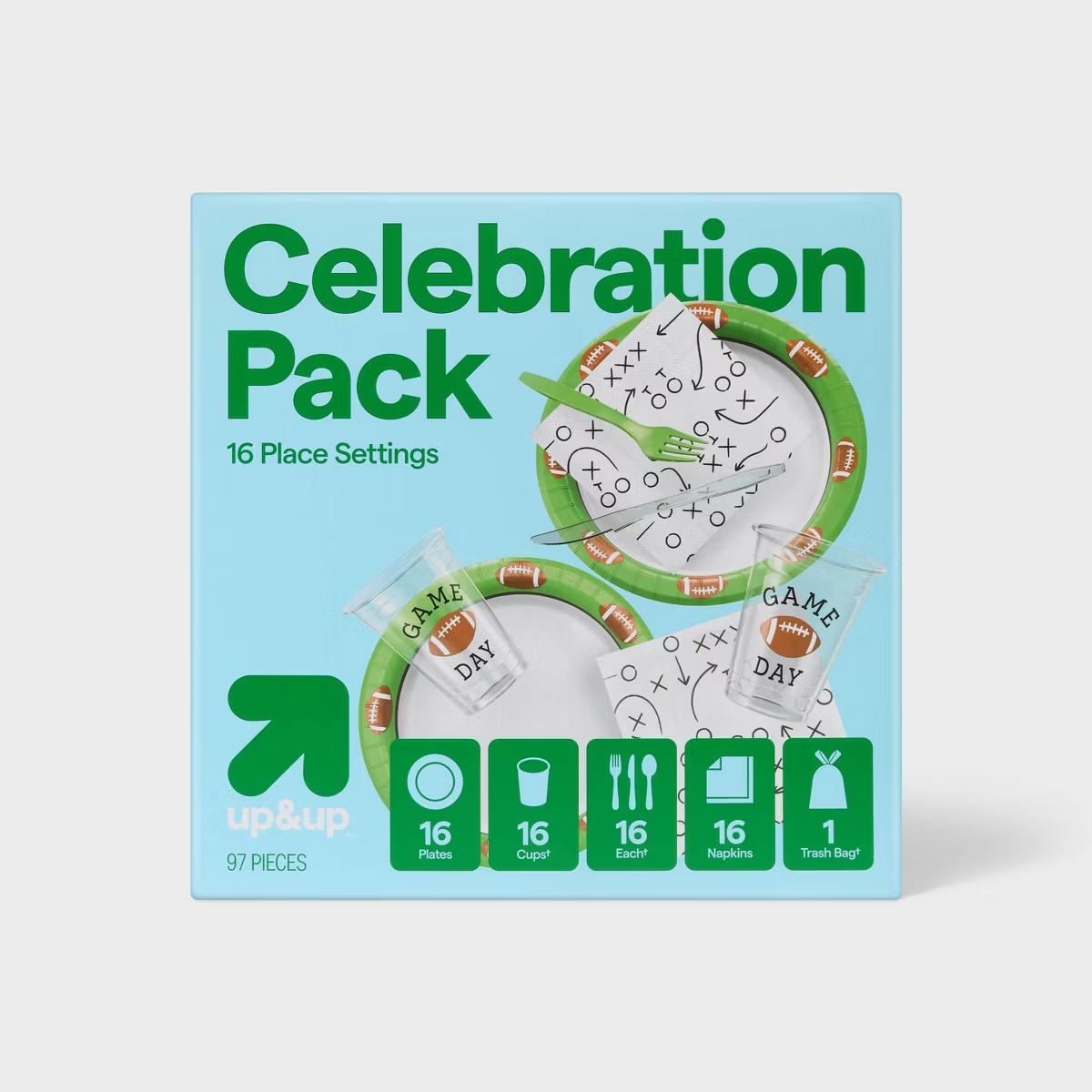 Game Day Disposable Table Top Celebration Pack - 97ct - up&up™ | Target