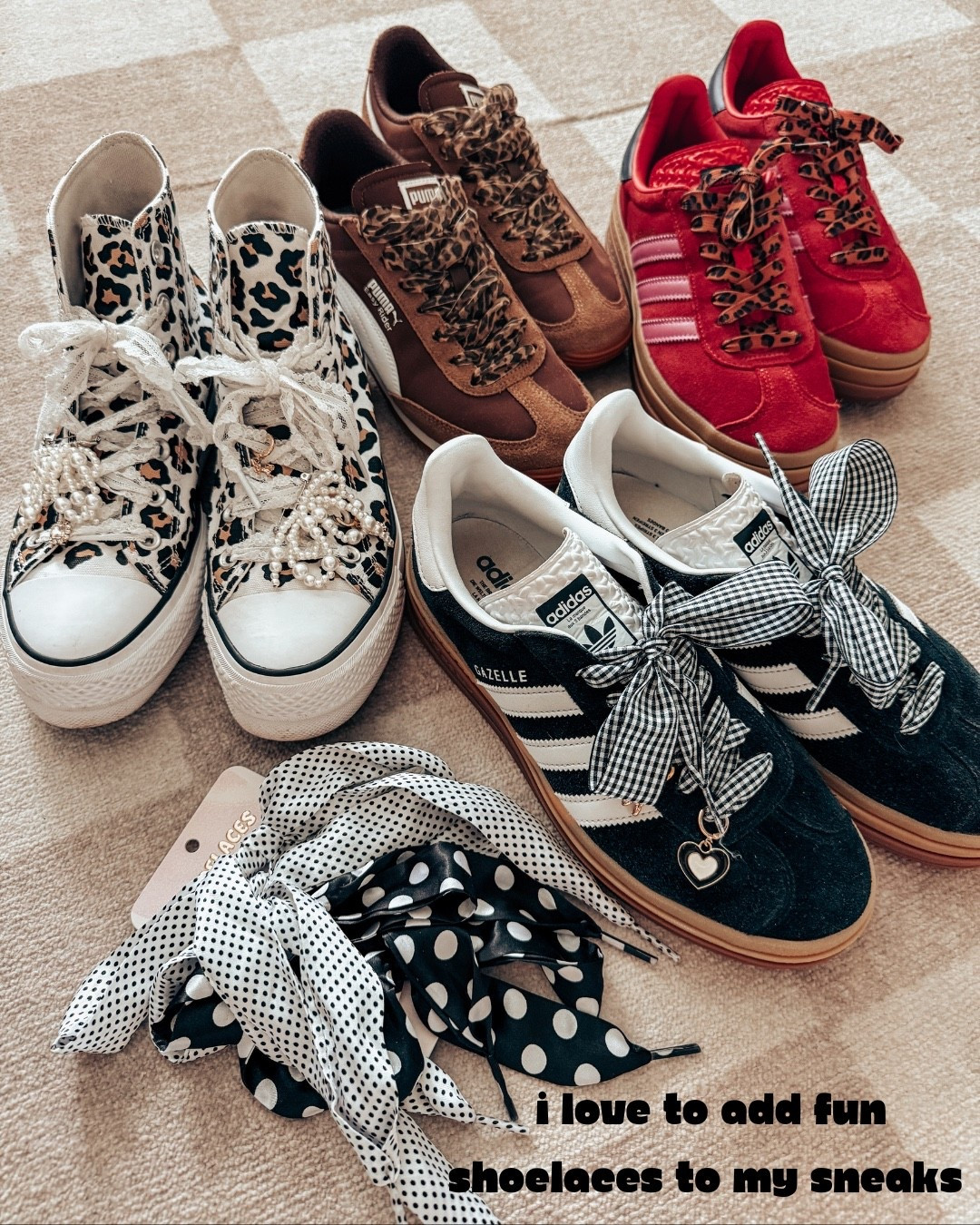 Some of my fav sneaks and I love to add fun shoelaces to make them even more cute or to add to your outfit! 


#LTKOver40 #LTKFindsUnder50 #LTKStyleTip