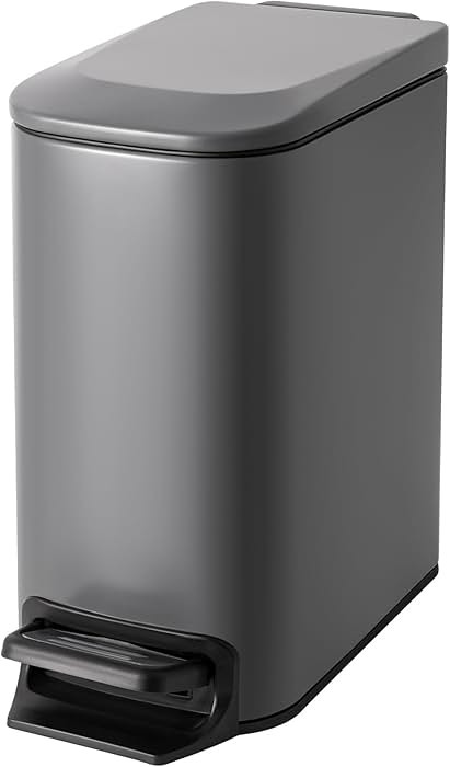 Cesun Small Bathroom Trash Can with Lid Soft Close, Step Pedal, 6 Liter / 1.6 Gallon Stainless St... | Amazon (US)