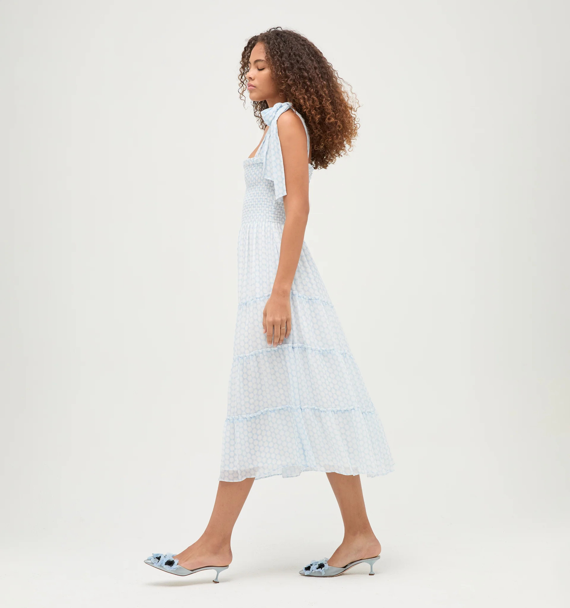 The Ribbon Ellie Nap Dress - Pink Basketweave Vine | Hill House Home