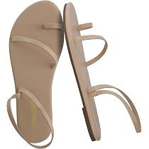CUSHIONAIRE CHAI Flat Strappy Sandals for Women, Comfortable Dressy Summer Slip-On Sandal with Me... | Amazon (US)