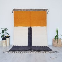 Moroccan Rug, Custom Orange Beni Ourain Rug, Berber Carpet, Genuine Wool Handmade Ourain Area Rug | Etsy (UK)