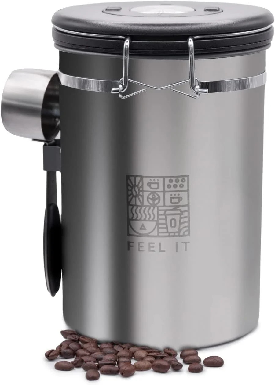 Stainless Steel Coffee Canister   Airtight Kitchen Food Storage Container with | Walmart (US)
