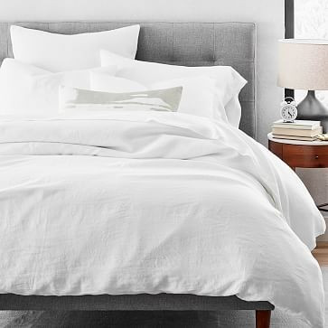 Belgian Flax Linen Duvet Cover, King/Cal. King, White | West Elm (US)